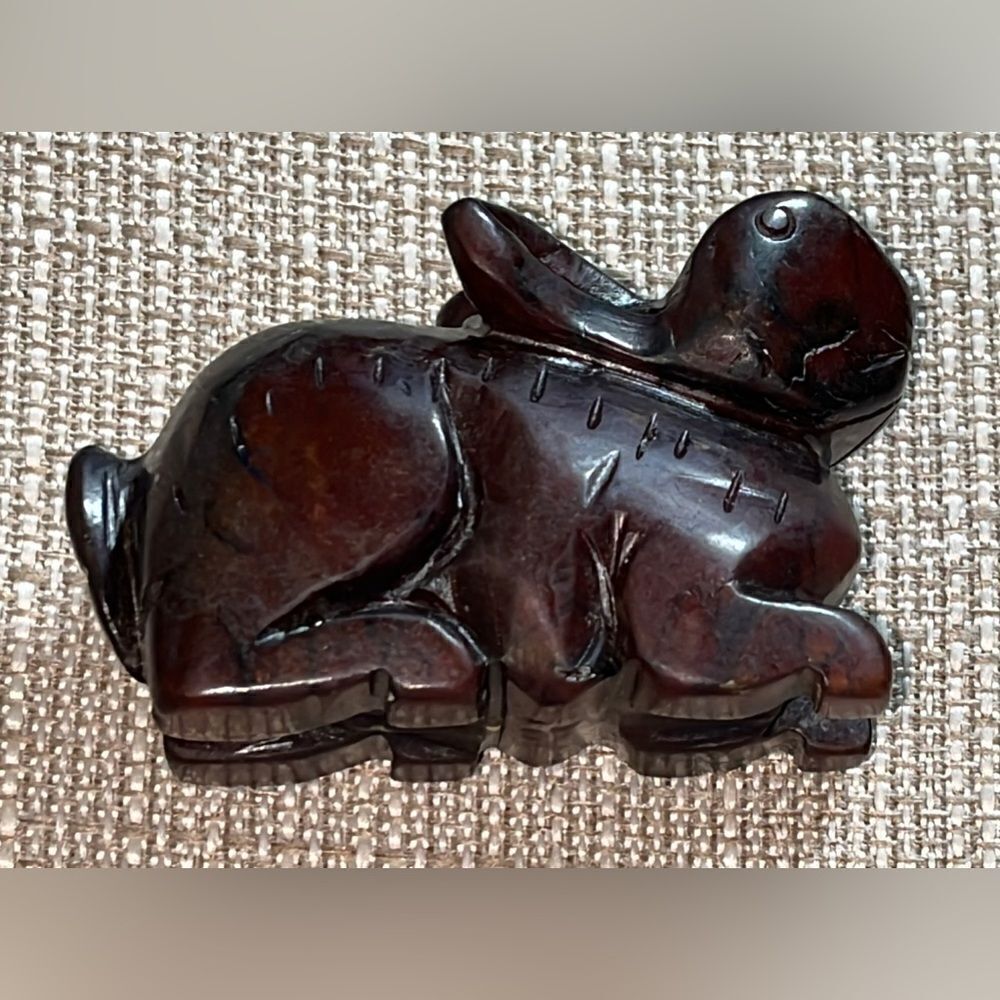 Vintage hand carved rabbit bunny hare figurine natural stone yoga Chinese Zodiac - Picture 7 of 12